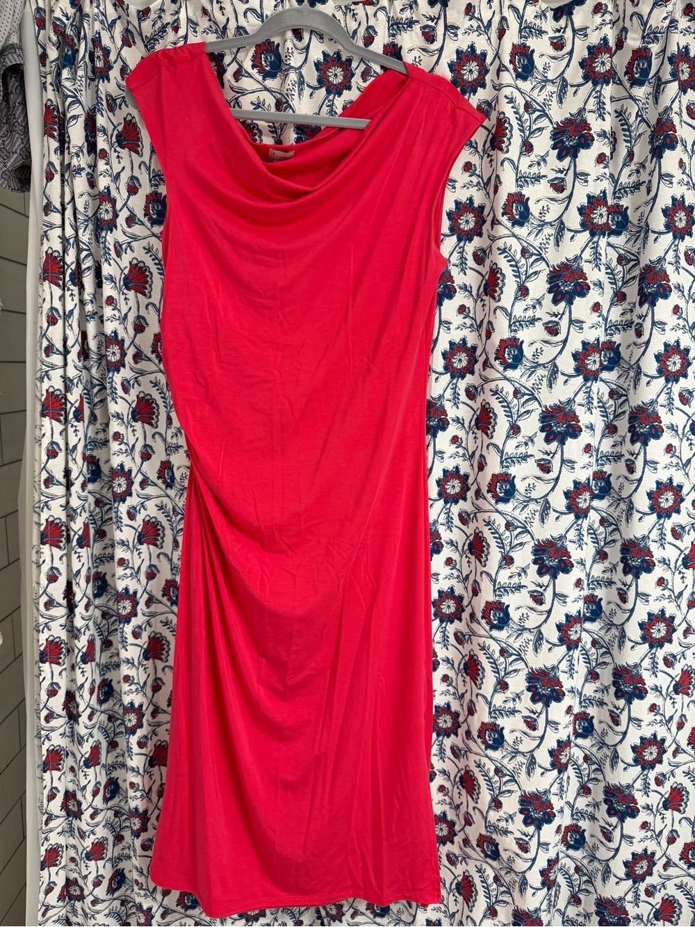 Pink Sleeveless Draped Neck Dress